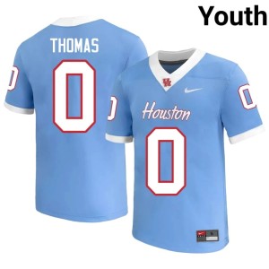UH Coogs #0 Amare Thomas College Football Blue Official Youth Jerseys 573284-348