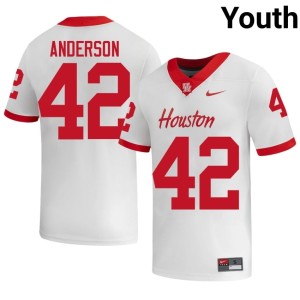 Houston White Limited Youth College Football #42 Austin Anderson Jerseys 998542-378