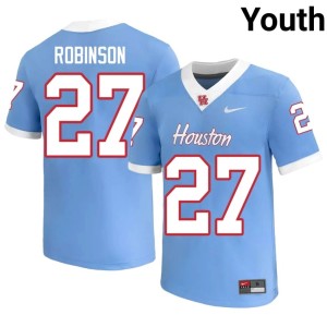 Houston NCAA #27 Youth College Football Braeden Robinson Blue Jerseys 851434-617
