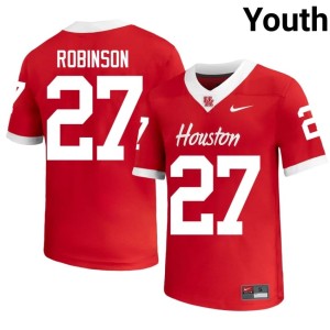 Cougars #27 Braeden Robinson College Football Youth Alumni Red Jersey 232146-268