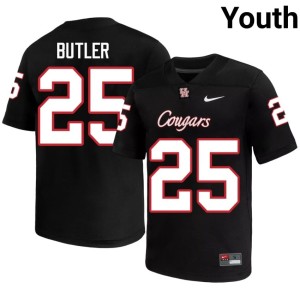 University of Houston Cougars Black 2026 Youth DJ Butler College Football #25 Jersey 286227-444