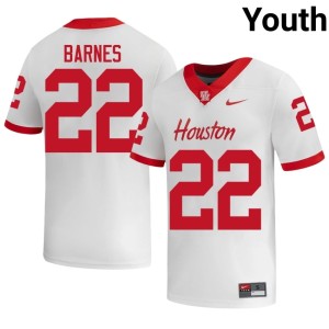 HOU Cougars #22 Embroidery Youth White College Football Dorian Barnes Jerseys 857459-848
