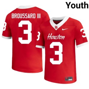Houston Youth College Football Harvey Broussard III University Red #3 Jerseys 172906-672