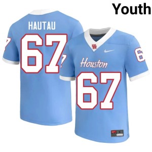 U of H Cougars #67 College Football 2026-27 Blue Hingano Hautau Youth Jersey 978387-558
