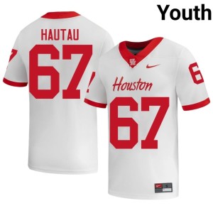 HOU Cougars 2026-27 Hingano Hautau #67 Youth White College Football Jersey 167878-836