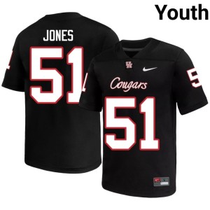 Houston Cougars #51 Youth College Football Official Black Hunter Jones Jerseys 403297-304