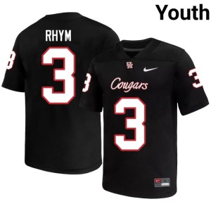 Houston Embroidery Black #3 JD Rhym Youth College Football Jerseys 130859-196