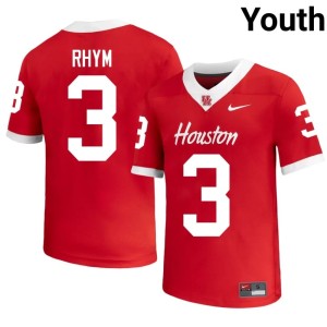 Coogs #3 Red Youth Embroidery JD Rhym College Football Jersey 307012-714