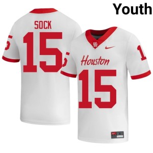 Cougars #15 Jake Sock Youth White Replica College Football Jerseys 525343-654
