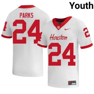 UH Coogs Keany Parks Embroidery White #24 Youth College Football Jerseys 398723-877