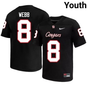 UH College Football Youth 2026-27 Black #8 Kentrell Webb Jerseys 123343-557