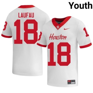 Houston Coogs White Khalil Laufau 2026-27 Youth College Football #18 Jersey 161194-631