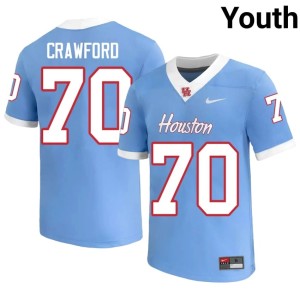 U of H Cougars Game Youth #70 Larry Crawford Blue College Football Jerseys 662525-348