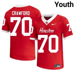 Cougars #70 College Football Red Youth Larry Crawford University Jersey 364708-929