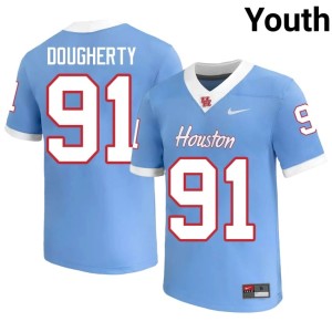 Houston Cougars Youth Liam Dougherty Embroidery #91 Blue College Football Jerseys 355957-121