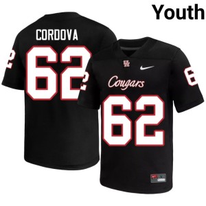 Coogs #62 Youth College Football Black Ricardo Cordova 2026 Jerseys 420205-591
