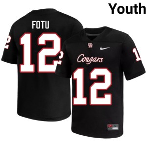UH Coogs Black #12 Sione Fotu 2026-27 Youth College Football Jersey 465078-616