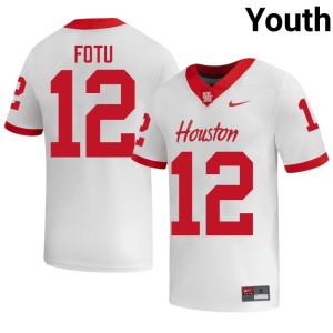 Houston Cougars #12 White Sione Fotu Youth College Football Game Jersey 328500-875