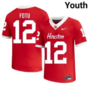 Coogs #12 Sione Fotu Red Youth College Football 2026 Jerseys 502475-793