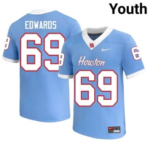 UH Coogs Youth College Football Weston Edwards Blue Alumni #69 Jersey 782249-268