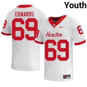 Cougars University Weston Edwards #69 White Youth College Football Jerseys 803610-871