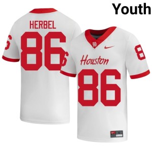 Houston Game Youth Wyatt Herbel #86 College Football White Jersey 651892-227