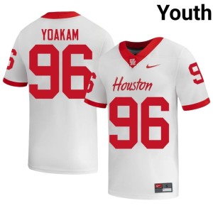 HOU Cougars #96 Zac Yoakam Alumni White College Football Youth Jersey 898054-638