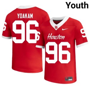Houston Coogs Youth Zac Yoakam Stitched College Football Red #96 Jerseys 534919-476