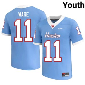 UH Cougars College Football Youth #11 Andre Ware Blue Limited Jerseys 562124-234