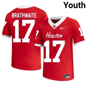 University of Houston Cougars #17 Youth Christian Brathwaite Red College Football Player Jersey 292335-929