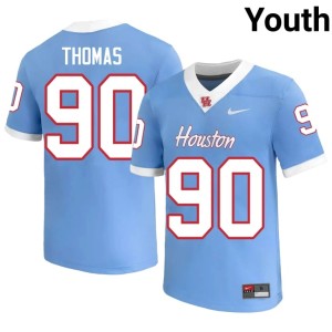 University of Houston Cougars College Football Official #90 Blue De'Marion Thomas Youth Jerseys 590732-843