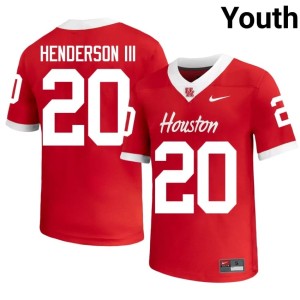 Cougars James Henderson III Youth Official Red #20 College Football Jerseys 326621-914