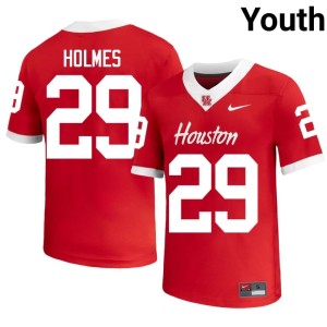 Coogs College Football Youth Official Red #29 Javen Holmes Jerseys 597969-136