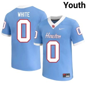 University of Houston Youth Javion White College Football #0 Blue Replica Jerseys 141231-321