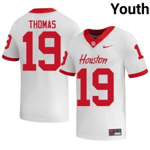 Cougars College Football #19 Youth Kaleb Thomas NCAA White Jersey 403226-883