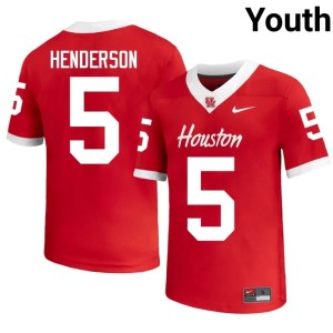 HOU Cougars Youth #5 Keisean Henderson College Football 2026-27 Red Jerseys 455192-970