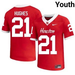 U of H Cougars Alumni Red Youth Makhi Hughes College Football #21 Jerseys 498765-634