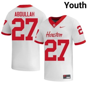 UH Coogs Youth 2026 White #27 College Football Mudassir Abdullah Jerseys 491189-630