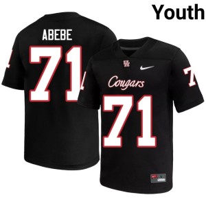 UH Cougars #71 College Football Embroidery Youth Black Noah Abebe Jerseys 220595-810