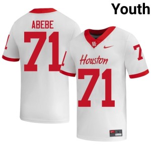 UH Cougars Youth College Football Official Noah Abebe #71 White Jersey 512207-368