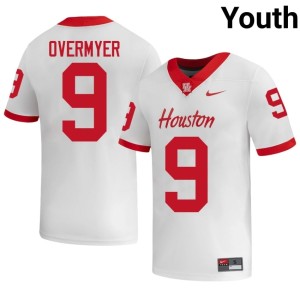 Cougars Youth Patrick Overmyer College Football #9 Game White Jersey 254683-425