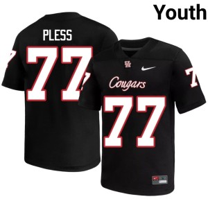 U of H Cougars College Football #77 Youth Black Stitched Troy Pless Jerseys 218393-508