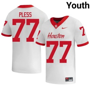 Houston Cougars Youth College Football #77 White Game Troy Pless Jerseys 882065-430